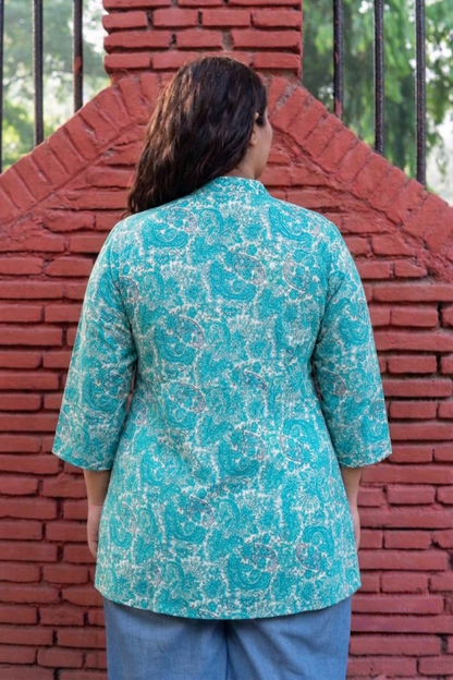 Turquoise Paisley RelaxFit Shirt