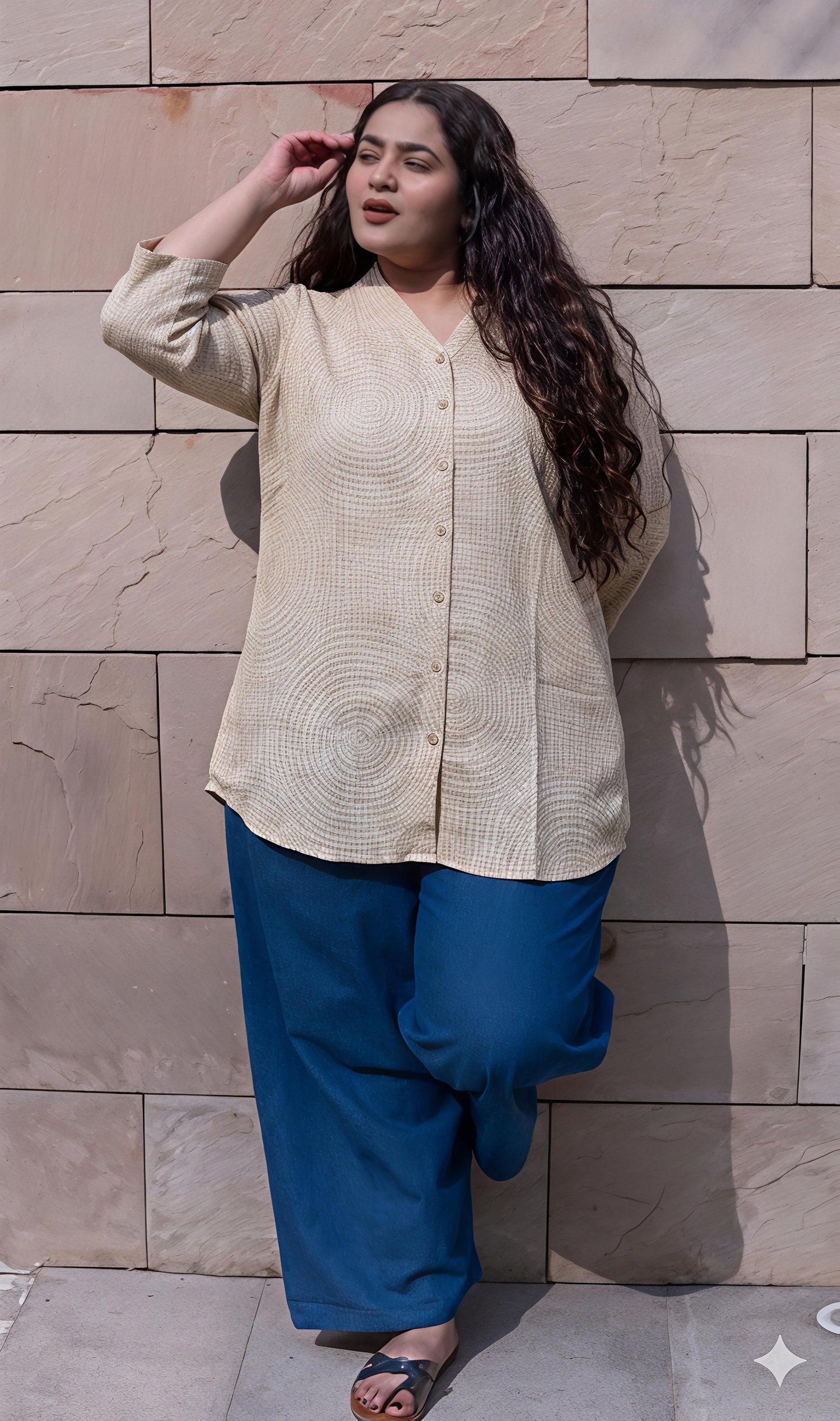 Kantha Print RelaxFit Shirt