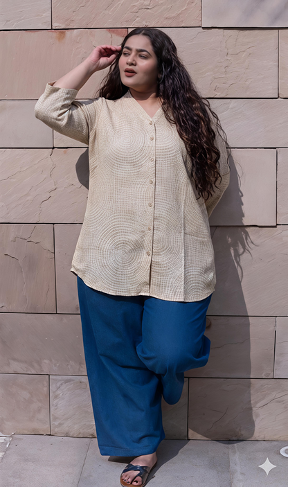 Kantha Print RelaxFit Shirt