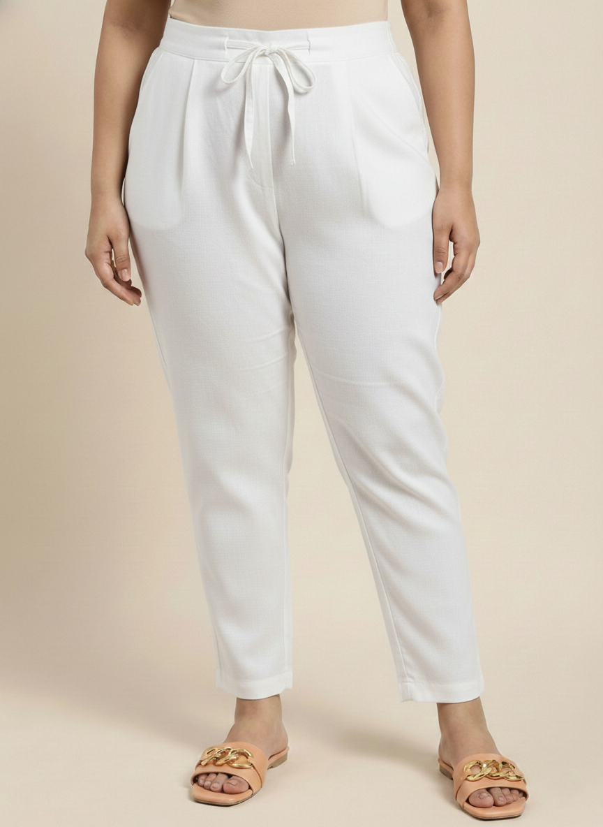 White RelaxFit  Cotton Pants