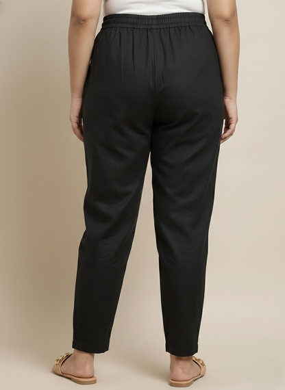 Black RelaxFit  Cotton Pants