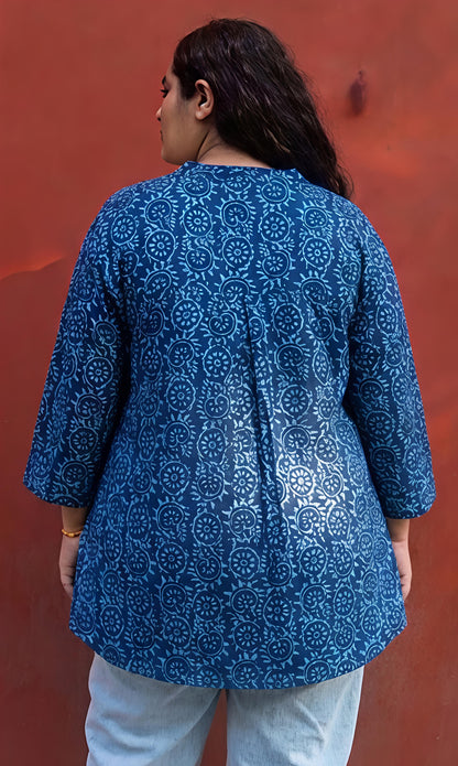 Jaipuri Indigo Kurta Top