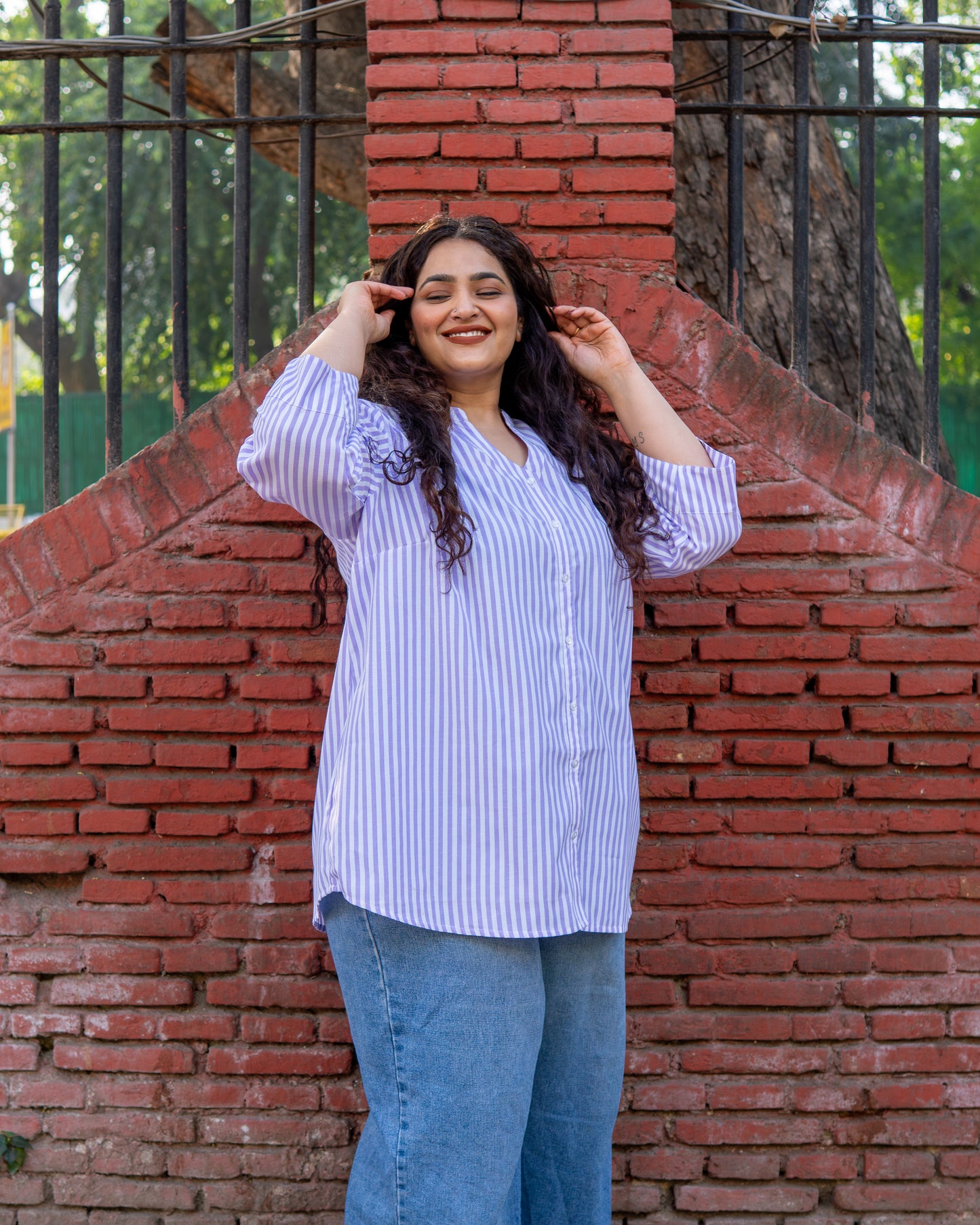 Lavender Ease Stripe Shirt