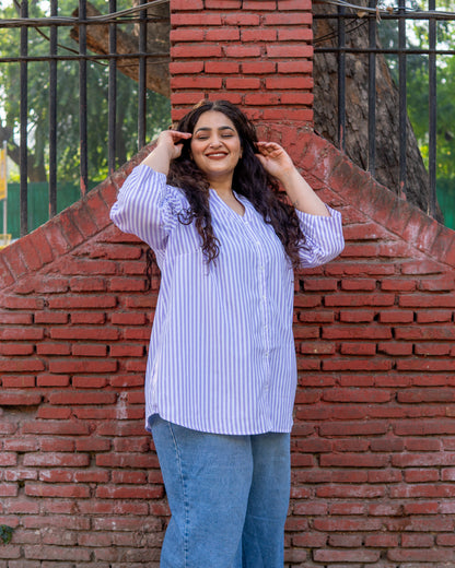 Lavender Ease Stripe Shirt