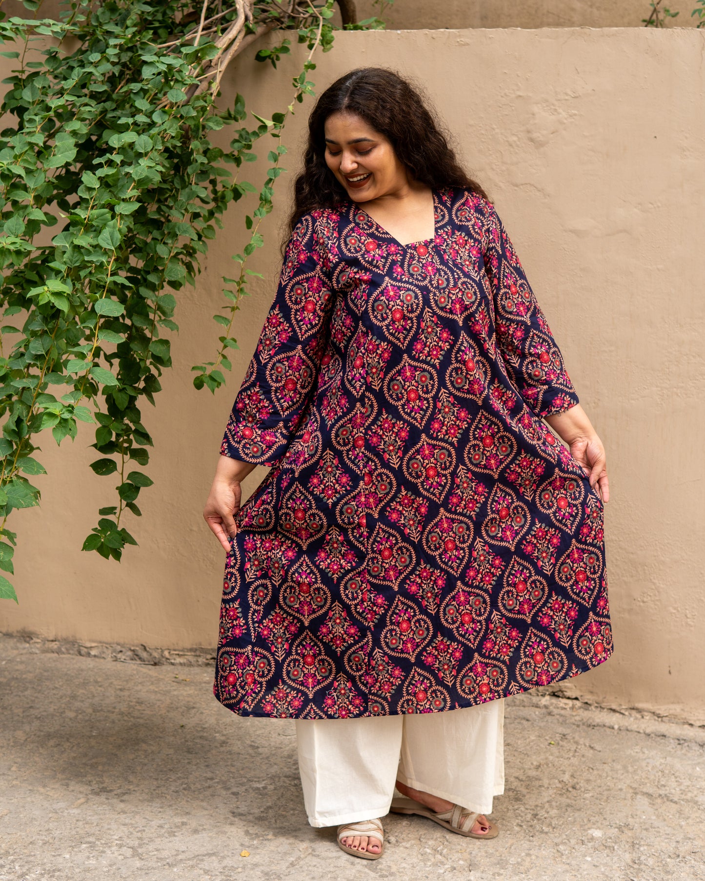 Noor Floral A-Line Kurta