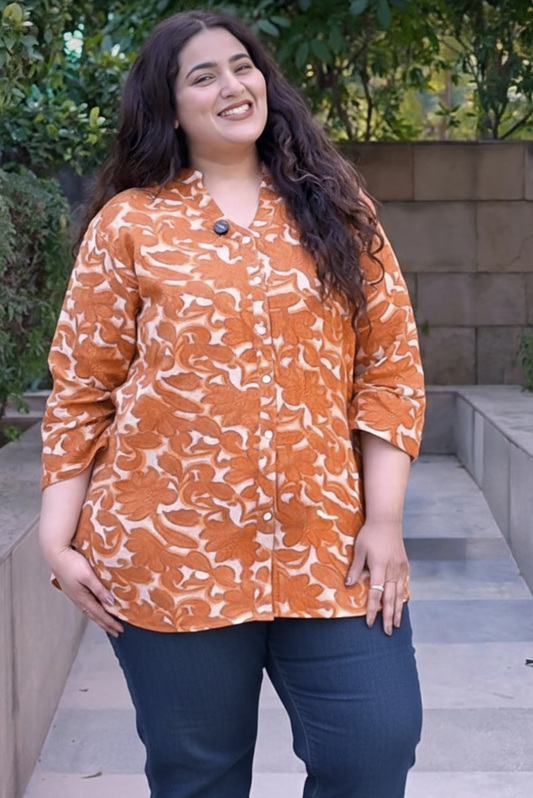 Rust Petal Relaxed Shirt